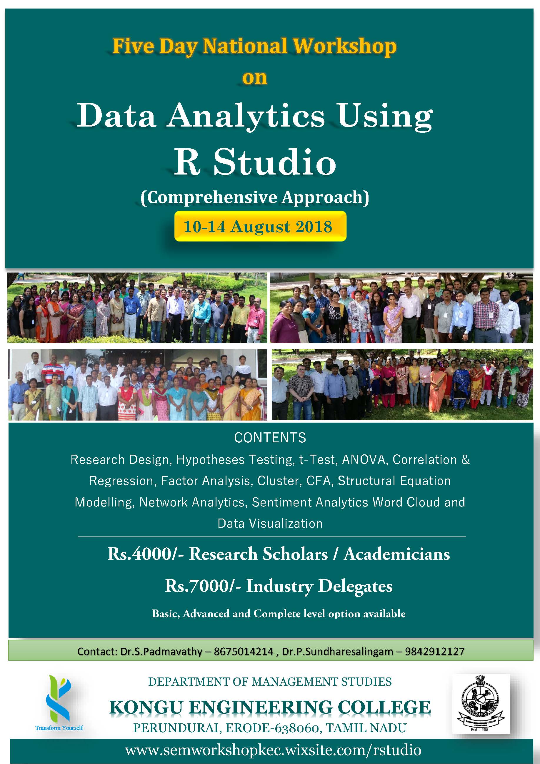 Workshop on Data Analytics using R Studio 2018